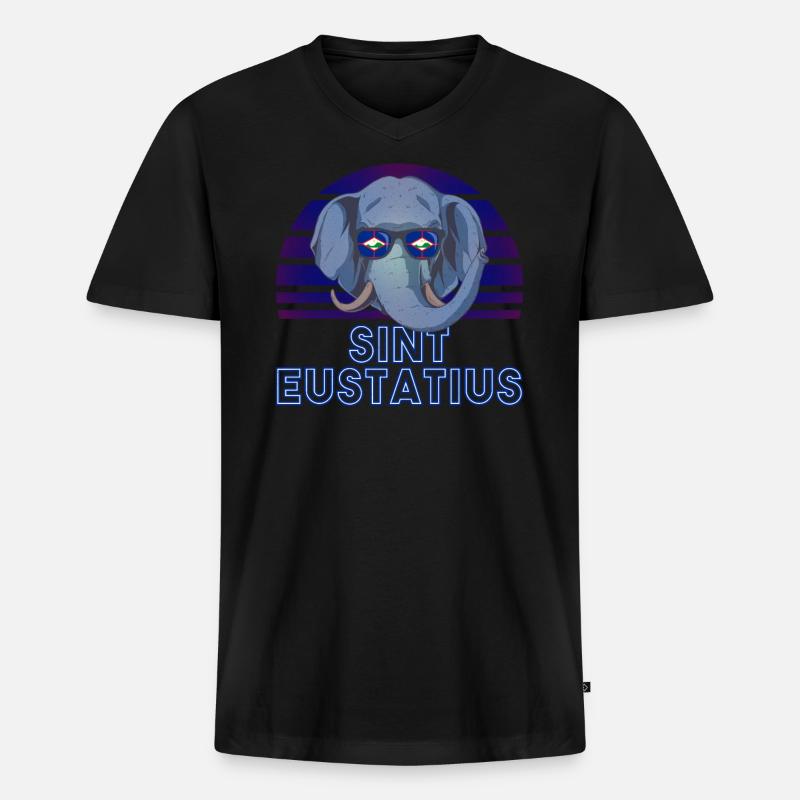 Sint Eustatius - Männer Premium Bio T-Shirt mit V-Ausschnitt - Schwarz