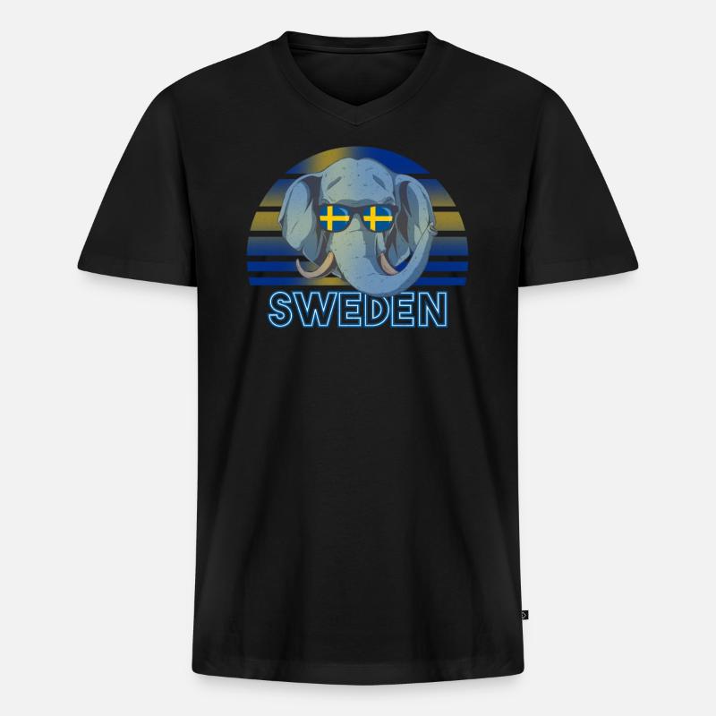 Schweden - Männer Premium Bio T-Shirt mit V-Ausschnitt - Schwarz