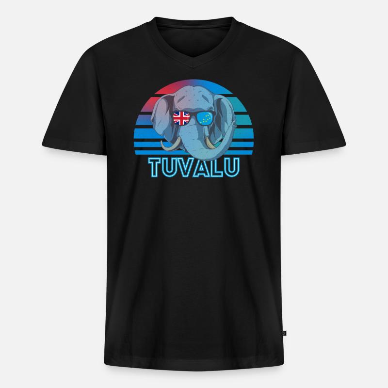 Tuvalu - Männer Premium Bio T-Shirt mit V-Ausschnitt - Schwarz