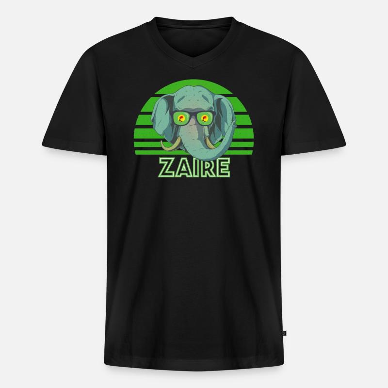Zaire - Männer Premium Bio T-Shirt mit V-Ausschnitt - Schwarz