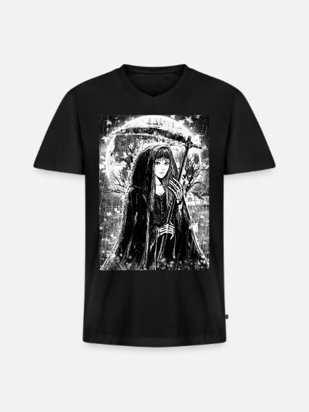 Anime Grim Reaper - Men's Premium Organic T-shirt with V-neck - black