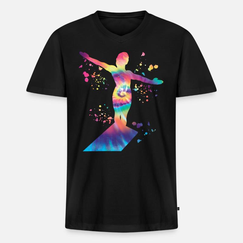 Turmspringen Synchronspringen Kunstspringen - Männer Premium Bio T-Shirt mit V-Ausschnitt - Schwarz