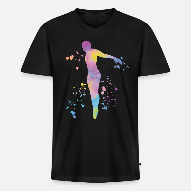 Turmspringen Synchronspringen Kunstspringen - Männer Premium Bio T-Shirt mit V-Ausschnitt - Schwarz
