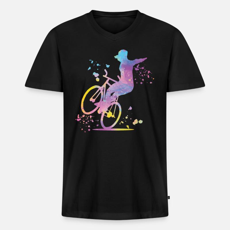 Kunstradfahren Kunstradfahrer - Männer Premium Bio T-Shirt mit V-Ausschnitt - Schwarz