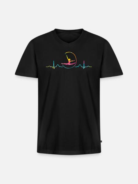 Gymnast With Band Rhythmic Gymnastics - Men's Premium Organic T-shirt with V-neck - black