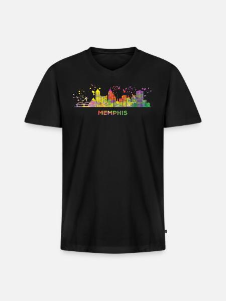 Memphean Skyline Memphis - Men's Premium Organic T-shirt with V-neck - black