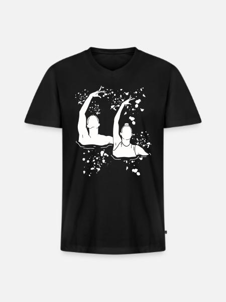 Artistic Swim Team Synchronized Swimming - Men's Premium Organic T-shirt with V-neck - black