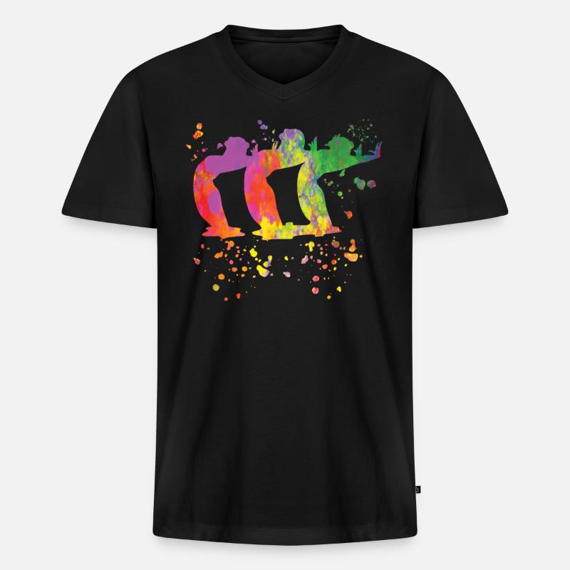 Artistic Swim Team Synchronschwimmen - Männer Premium Bio T-Shirt mit V-Ausschnitt - Schwarz