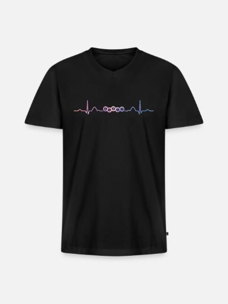 Bingo Balls Heartbeat Ekg Bingo - Men's Premium Organic T-shirt with V-neck - black