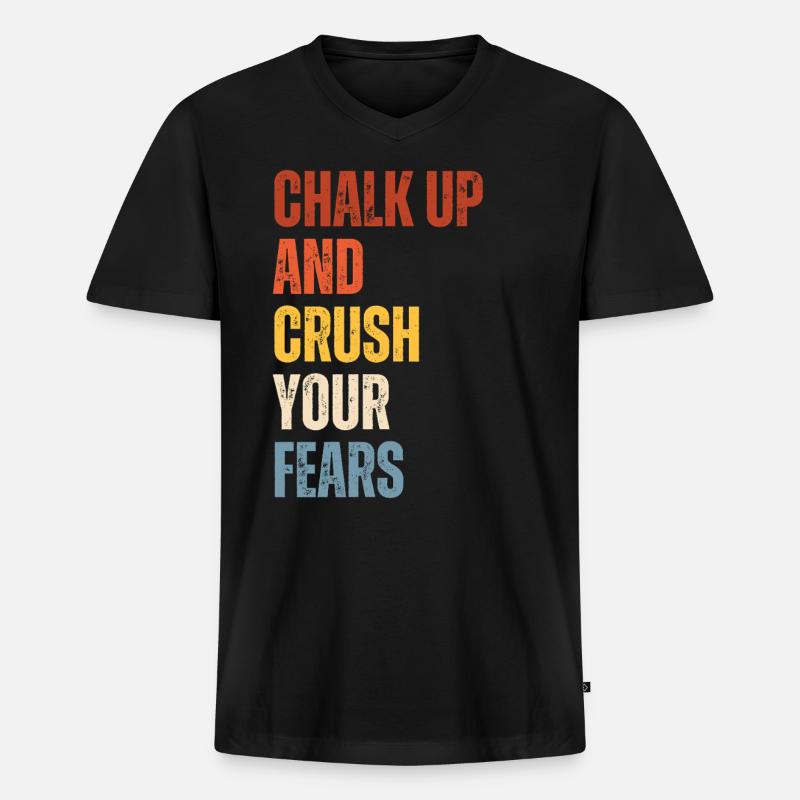 Bouldern Chalk Up Boulderer - Männer Premium Bio T-Shirt mit V-Ausschnitt - Schwarz