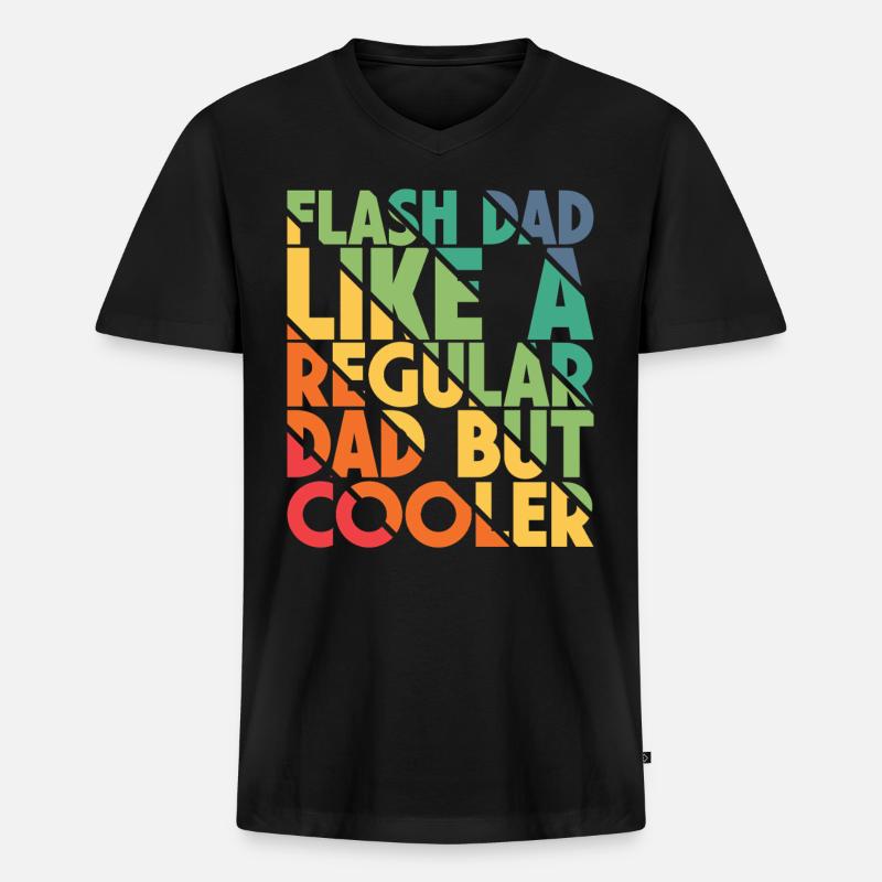 Bouldering Flash Papa Boulderer - Männer Premium Bio T-Shirt mit V-Ausschnitt - Schwarz