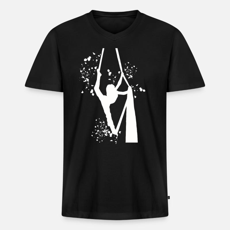 Vertikaltuch Luftakrobatik Aerial Silk - Männer Premium Bio T-Shirt mit V-Ausschnitt - Schwarz