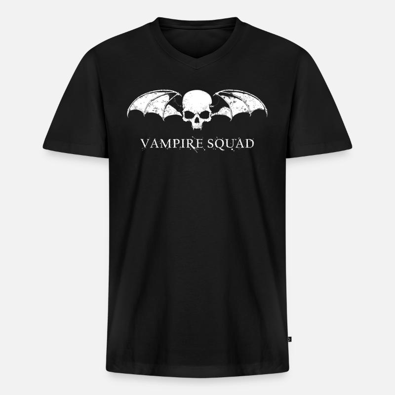 Vampire Squad bnw - Männer Premium Bio T-Shirt mit V-Ausschnitt - Schwarz