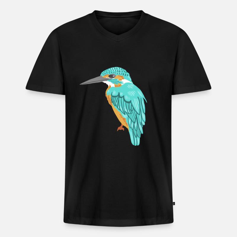 Eisvogel - Männer Premium Bio T-Shirt mit V-Ausschnitt - Schwarz