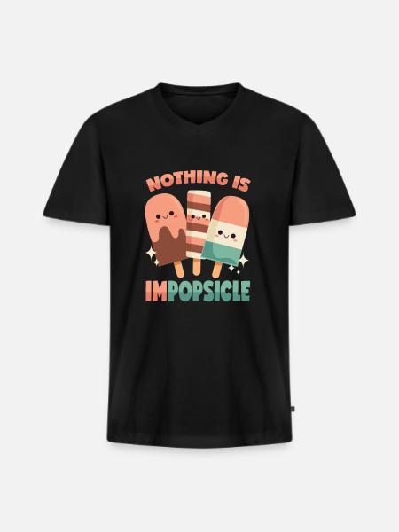 Popsicles: Nothing is impossible! - Men's Premium Organic T-shirt with V-neck - black