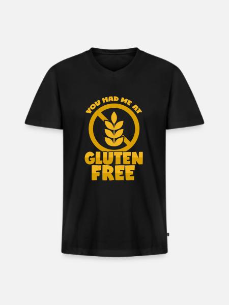 Gluten-free - Men's Premium Organic T-shirt with V-neck - black