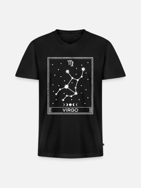 Virgo Star Sign - Men's Premium Organic T-shirt with V-neck - black