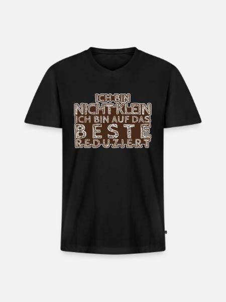 I am not small - Men's Premium Organic T-shirt with V-neck - black
