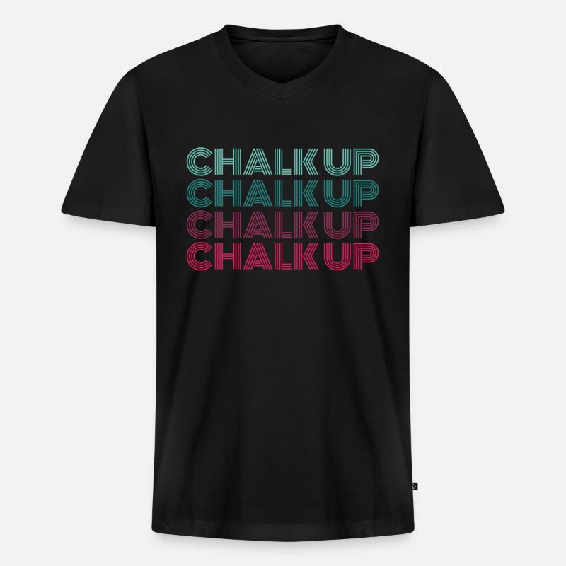 Boulderer Chalk Up Bouldern - Männer Premium Bio T-Shirt mit V-Ausschnitt - Schwarz