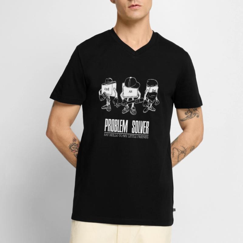 Computer Nerd IT Admin Nerd Administrator Geschenk Männer Premium Bio T-Shirt mit V-Ausschnitt