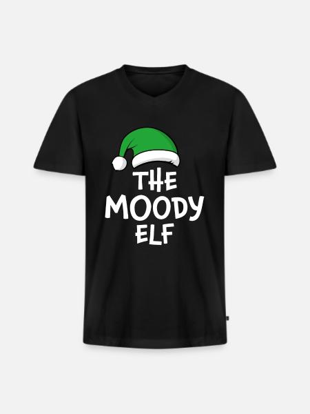 The Moody Elf - Men's Premium Organic T-shirt with V-neck - black