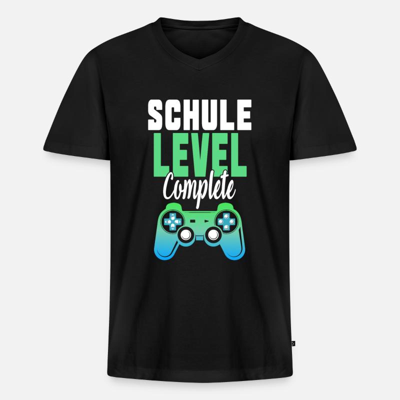 Schulabschluss Schule Geschenkidee - Männer Premium Bio T-Shirt mit V-Ausschnitt - Schwarz