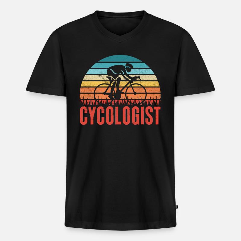 Lustiges Radfahrer-Radfahrer-Geschenk - Männer Premium Bio T-Shirt mit V-Ausschnitt - Schwarz