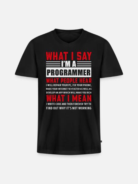 Lustige Programmierung Programmierung Programmierer Geschenk - Männer Premium Bio T-Shirt mit V-Ausschnitt - Schwarz