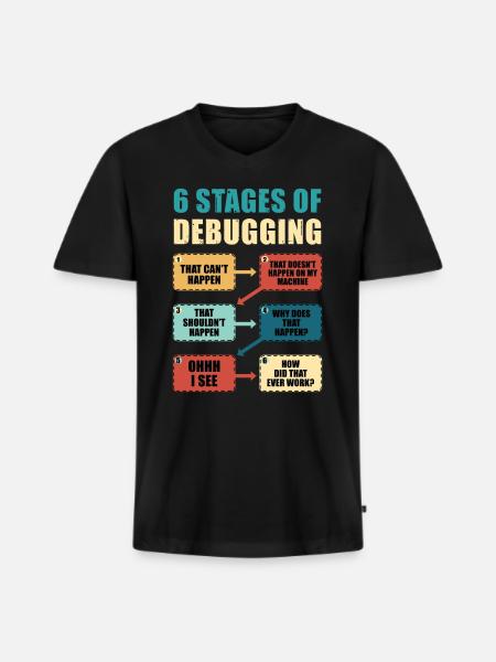 Programming Debugging Funny Programmer Gift - Men's Premium Organic T-shirt with V-neck - black