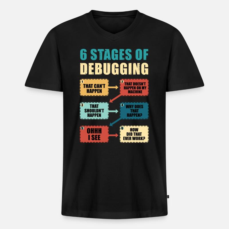 Programmieren Debugging Lustiges Programmierergeschenk - Männer Premium Bio T-Shirt mit V-Ausschnitt - Schwarz
