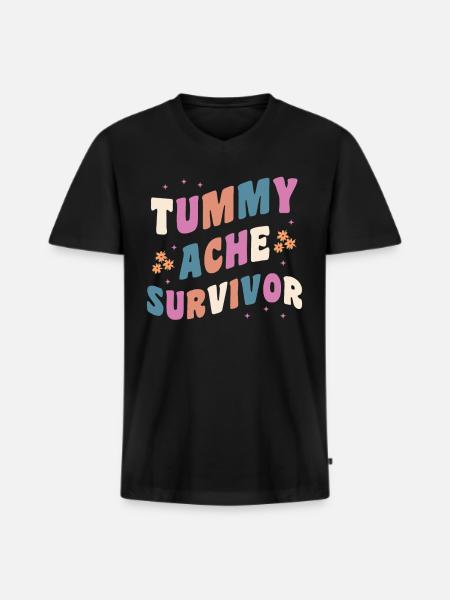 Tummy Ache Survivor Groovy - Men's Premium Organic T-shirt with V-neck - black