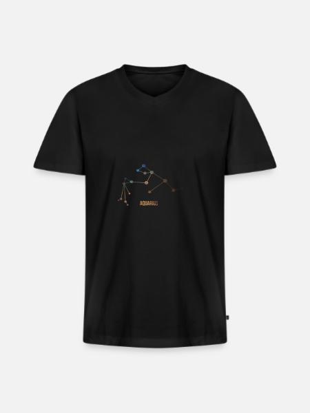 Sternzeichen Wassermann, Aquarius - Männer Premium Bio T-Shirt mit V-Ausschnitt - Schwarz