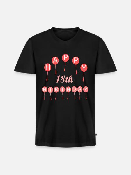 18th birthday - Men's Premium Organic T-shirt with V-neck - black