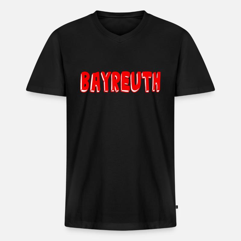 Bayreuth Bayern - Männer Premium Bio T-Shirt mit V-Ausschnitt - Schwarz