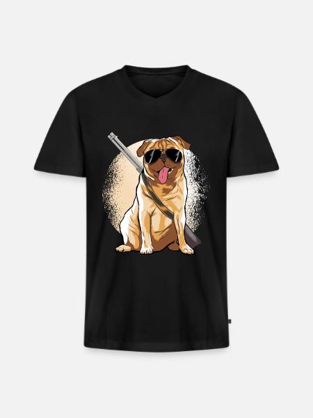 Mobs Hunter Dogs Tshirt - Men's Premium Organic T-shirt with V-neck - black