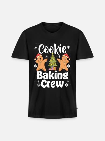 Christmas Cookie Baking Crew - Men's Premium Organic T-shirt with V-neck - black