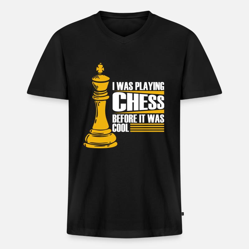 Schach Schachfigur - Männer Premium Bio T-Shirt mit V-Ausschnitt - Schwarz
