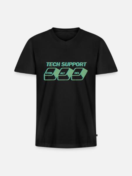 Call Center Customer Service Helpdesk - Men's Premium Organic T-shirt with V-neck - black