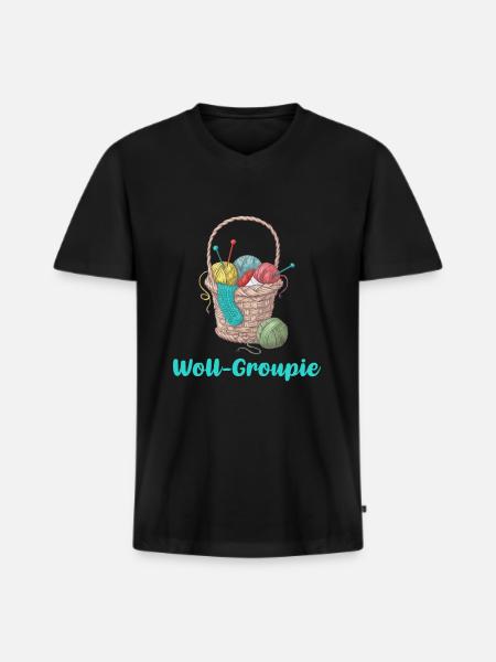Knit - Men's Premium Organic T-shirt with V-neck - black