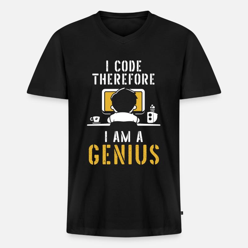 Programmer Coder Software Developer - Men's Premium Organic T-shirt with V-neck - black