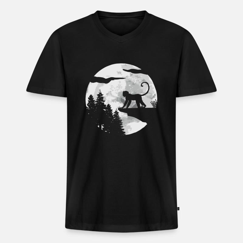 Monkey - Men's Premium Organic T-shirt with V-neck - black
