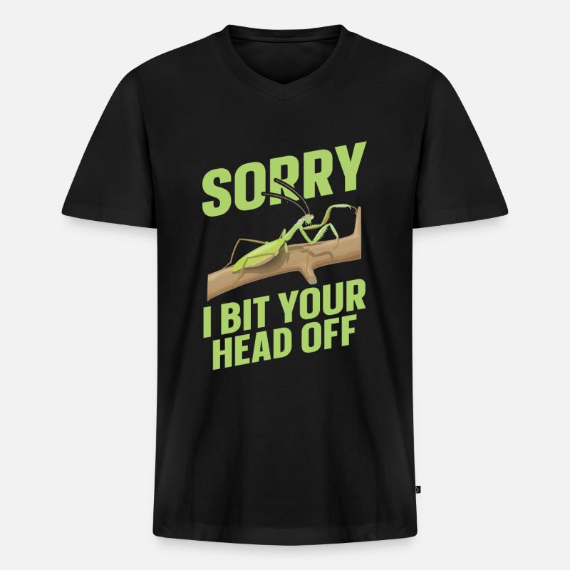 Gottesanbeterin - Männer Premium Bio T-Shirt mit V-Ausschnitt - Schwarz