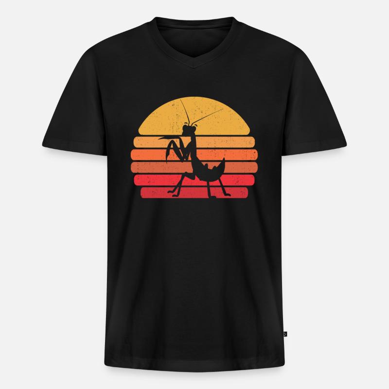 Gottesanbeterin - Männer Premium Bio T-Shirt mit V-Ausschnitt - Schwarz
