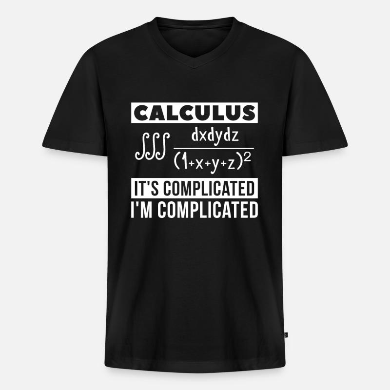 Mathe Mathematik - Männer Premium Bio T-Shirt mit V-Ausschnitt - Schwarz