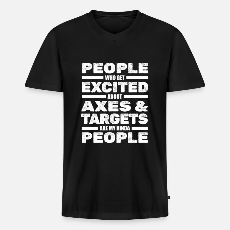 Axtwerfen Axt - Männer Premium Bio T-Shirt mit V-Ausschnitt - Schwarz