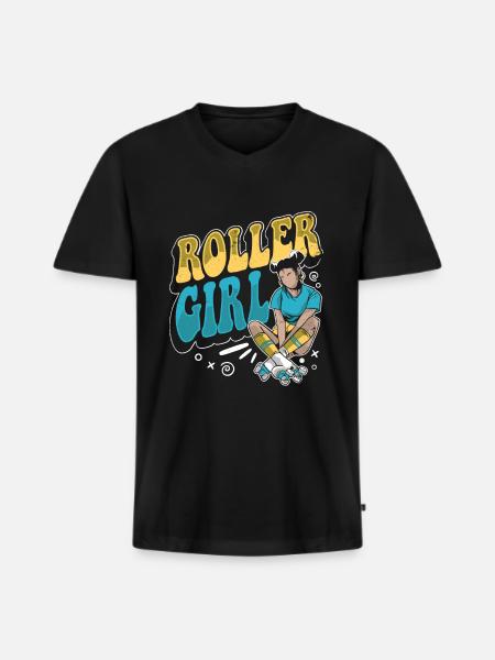 Roller Skates Running Roller Skates - Men's Premium Organic T-shirt with V-neck - black