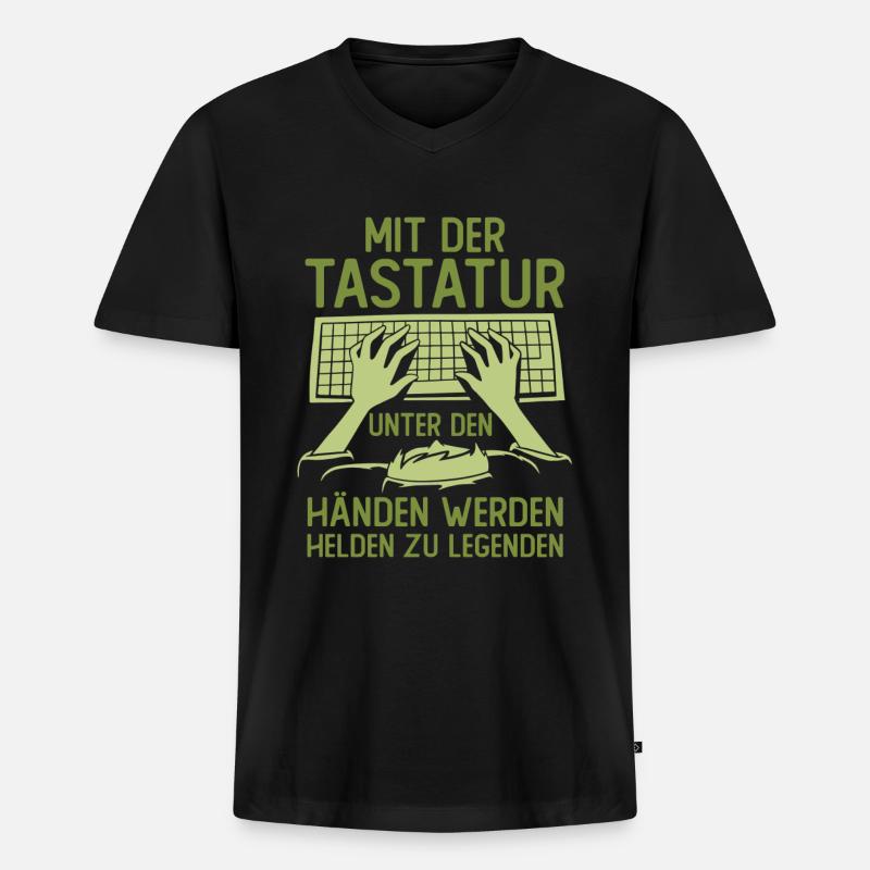 Programmierer Coder Software Entwickler - Männer Premium Bio T-Shirt mit V-Ausschnitt - Schwarz