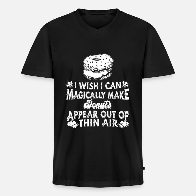Donut Doughnut - Männer Premium Bio T-Shirt mit V-Ausschnitt - Schwarz