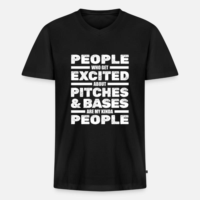 Softball - Männer Premium Bio T-Shirt mit V-Ausschnitt - Schwarz