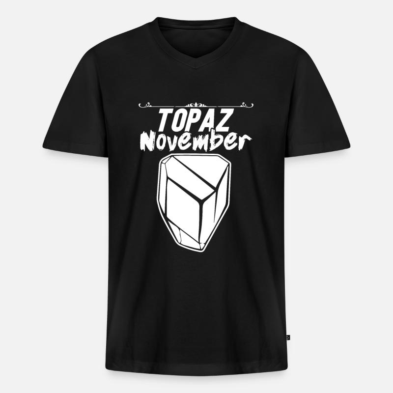 Edelsteine - Männer Premium Bio T-Shirt mit V-Ausschnitt - Schwarz